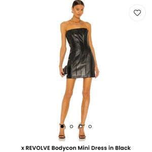 Lamarque x Revolve BodyCon Leather Mini Dress XS